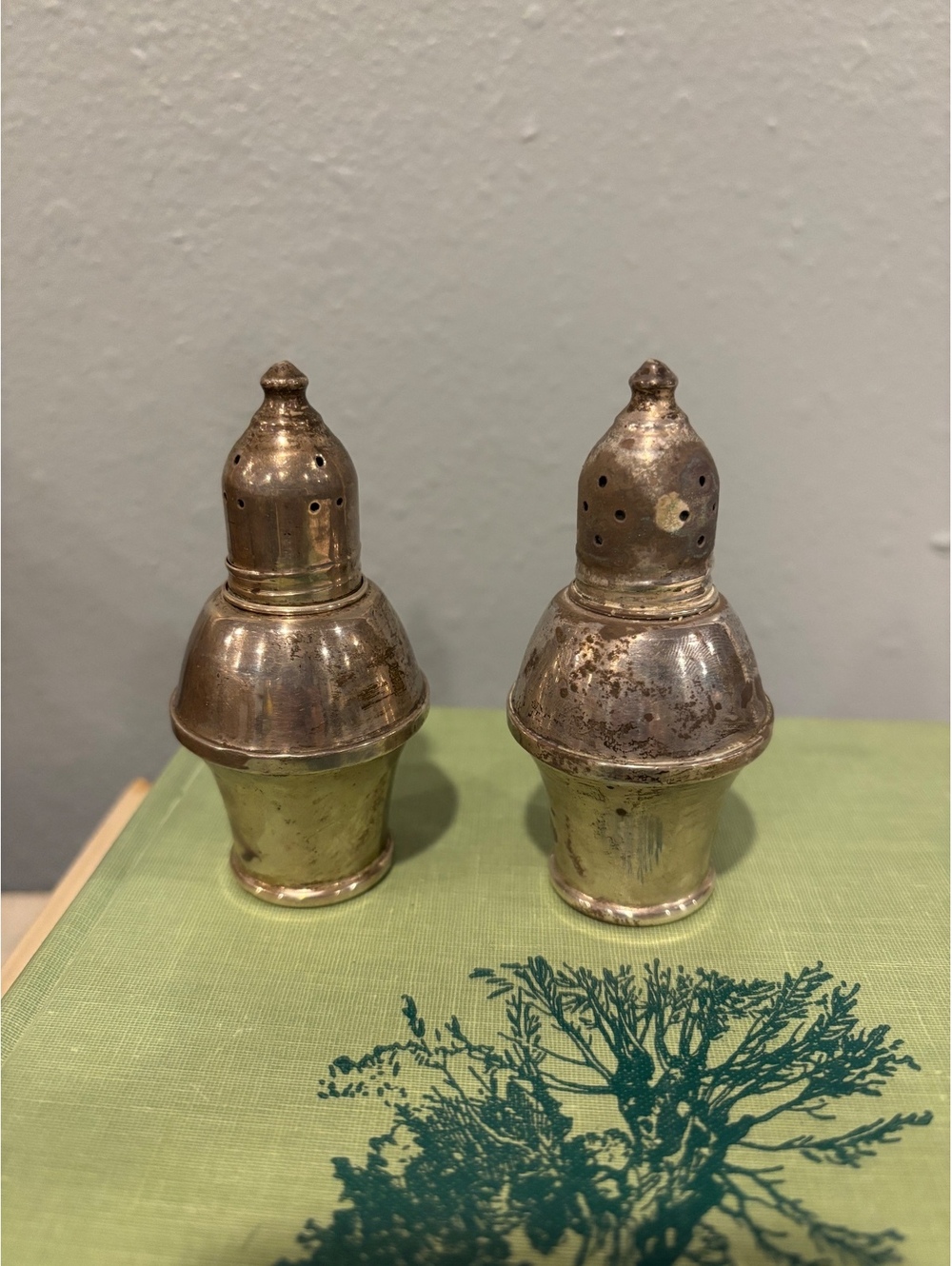 Vintage Sterling SILVER Weighted Salt and Pepper Shakers Duchin Creation 3.25"